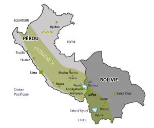Carte Pérou et Bolivie - Terres Péruviennes