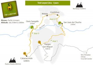 Carte Trek Canyon Colca - Pérou - Terres Péruviennes
